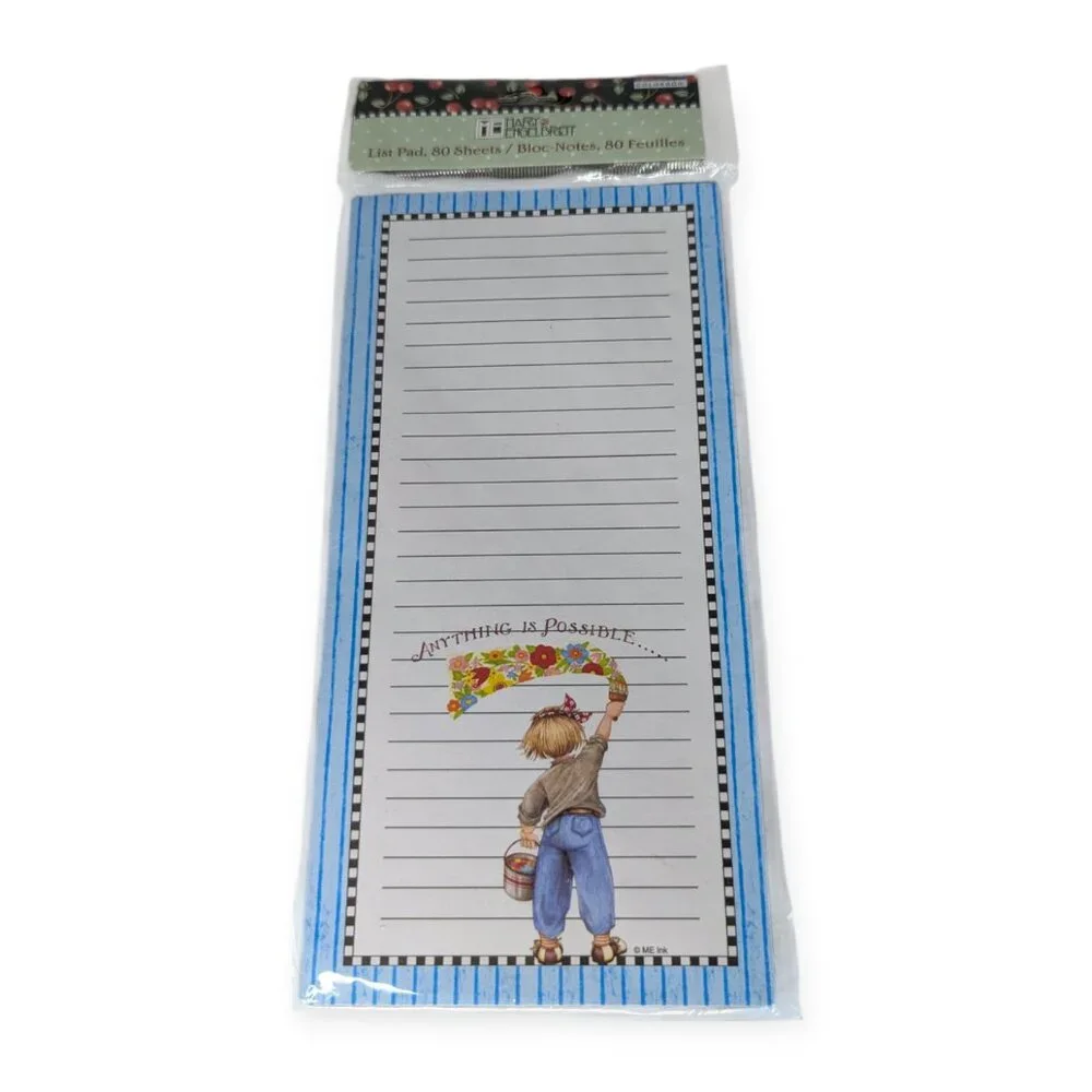 Mary Engelbreit List Pad Anything is Possible 80 Sheets w/ Magnet on Back NWT